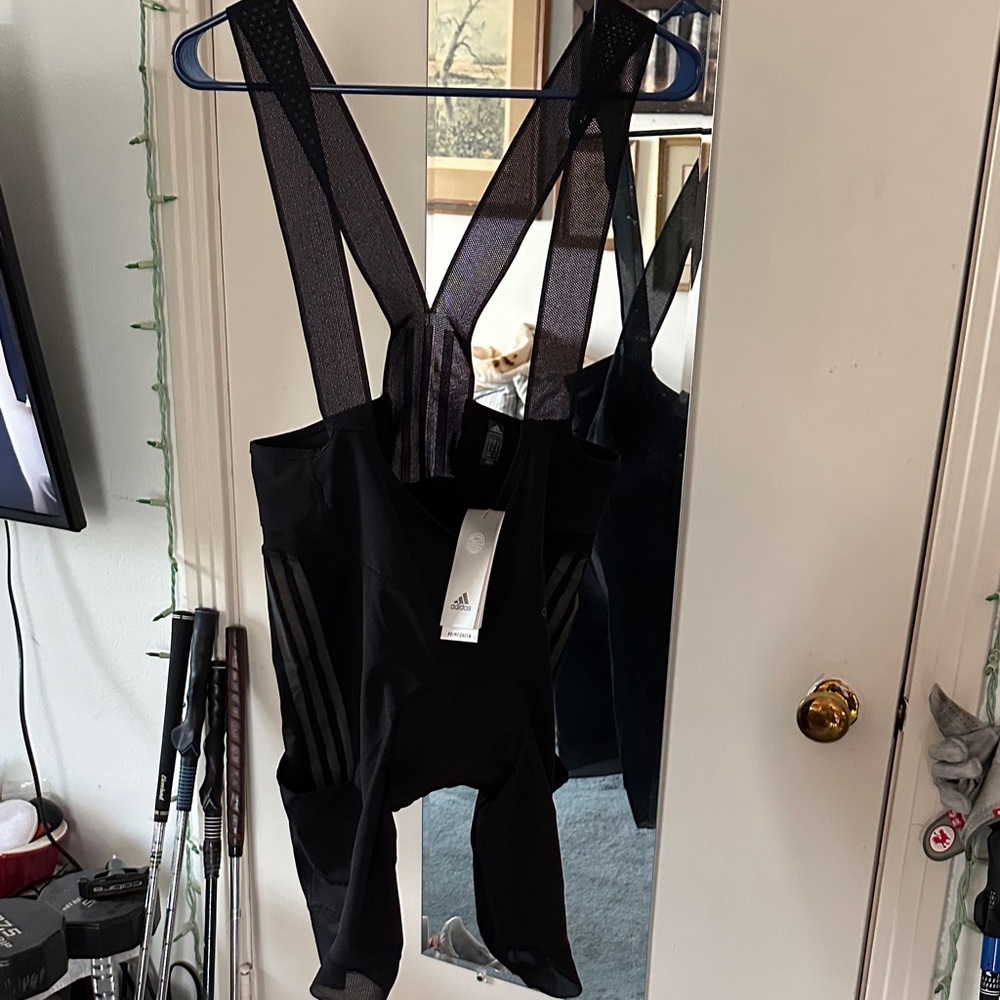 Adidas Primegreen Men’s Cycling Tights Performance Bib Shorts w/ Mesh Straps Med